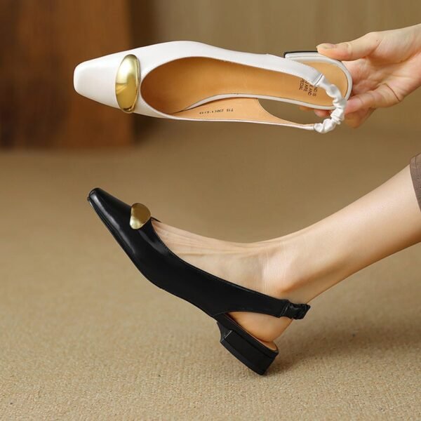CHIKO Ashliegh Square Toe Block Heels Slingback Shoes