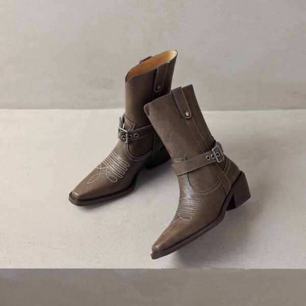 CHIKO Ashlin Square Toe Block Heels Ankle Boots - Image 2