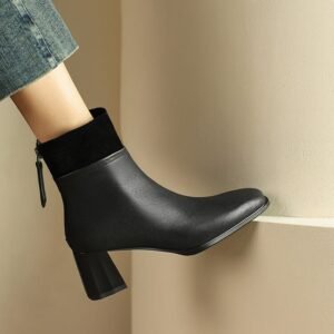 CHIKO Ashten Square Toe Block Heels Ankle Boots