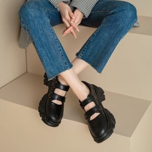 CHIKO Aspyn Round Toe Block Heels Mary Jane Shoes