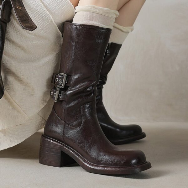 CHIKO Ashlea Round Toe Block Heels Knee High Boots - Image 2