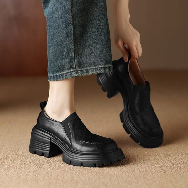 CHIKO Ashlei Round Toe Block Heels Loafers Shoes - Image 2