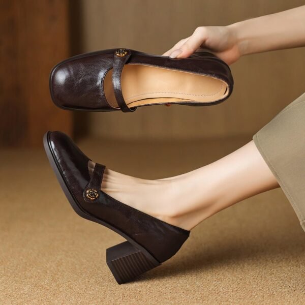 CHIKO Adrien Square Toe Block Heels Mary Jane Shoes