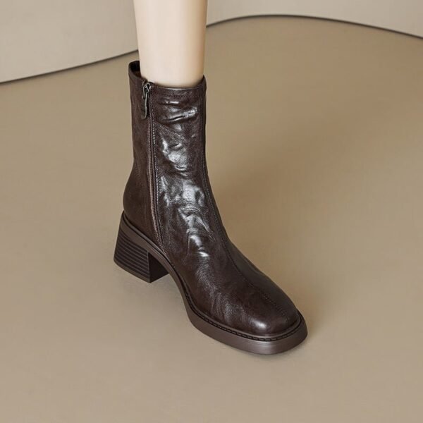 CHIKO Afton Square Toe Block Heels Ankle Boots