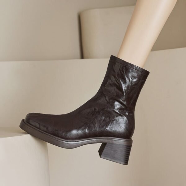 CHIKO Afton Square Toe Block Heels Ankle Boots - Image 2