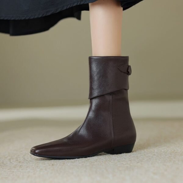 CHIKO Alisia Square Toe Block Heels Ankle Boots