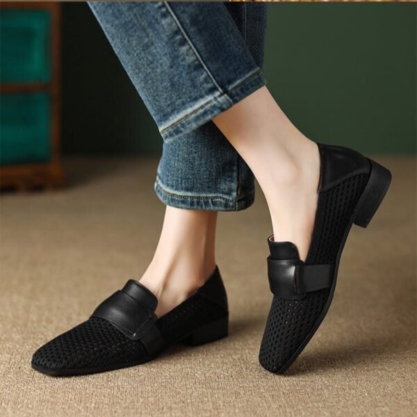 CHIKO Alicyn Square Toe Block Heels Loafers Shoes - Image 2