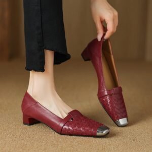 CHIKO Alison Square Toe Block Heels Pumps Shoes