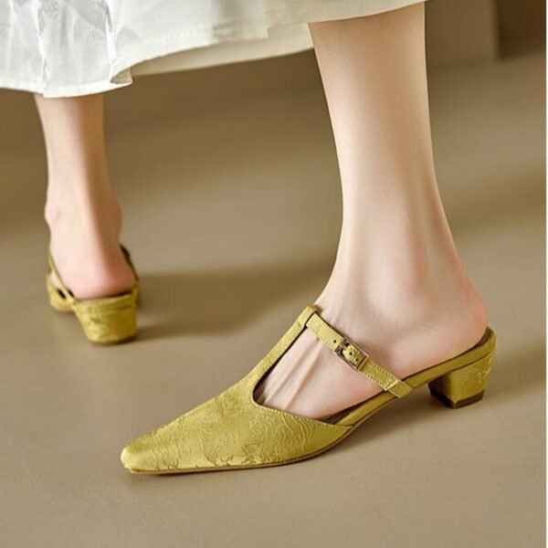 CHIKO Alicen Pointy Toe Block Heels Clogs/Mules Shoes - Image 2