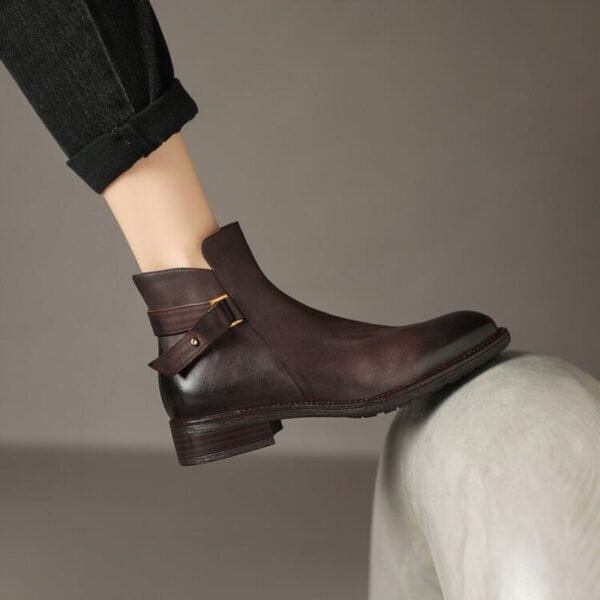 CHIKO Allicia Round Toe Block Heels Ankle Boots