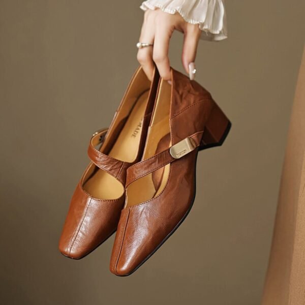 CHIKO Alonza Square Toe Block Heels Mary Jane Shoes