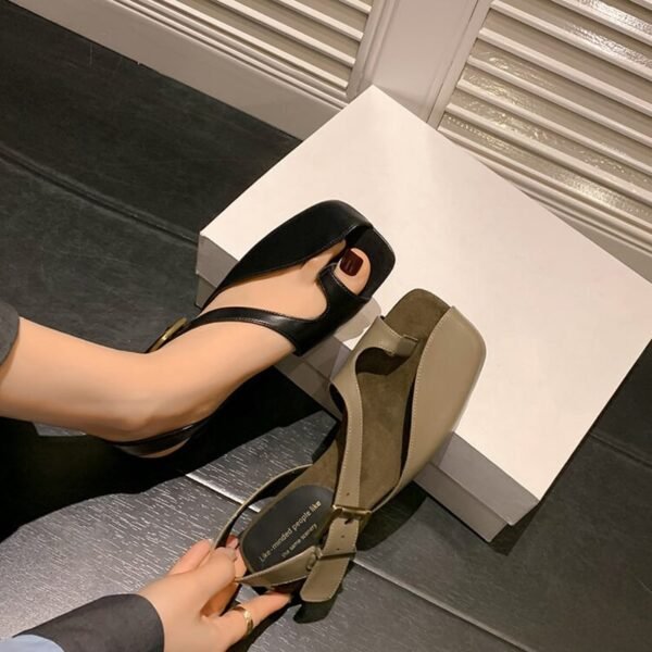 CHIKO Alisha Square Toe Block Heels Flats Sandals