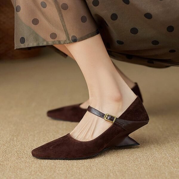 CHIKO Alishia Pointy Toe Wedge Mary Jane Shoes