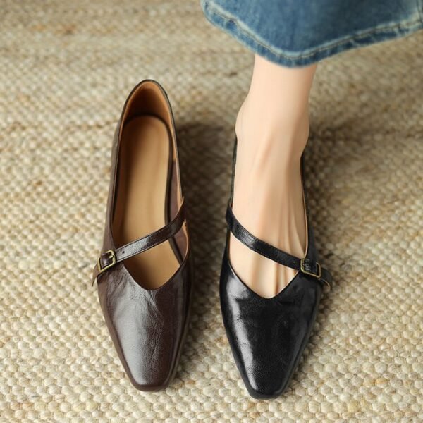 CHIKO Annelise Pointy Toe Block Heels Mary Jane Shoes