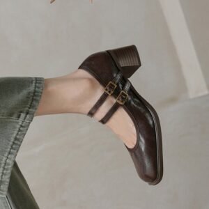 CHIKO Arden Square Toe Block Heels Mary Jane Shoes