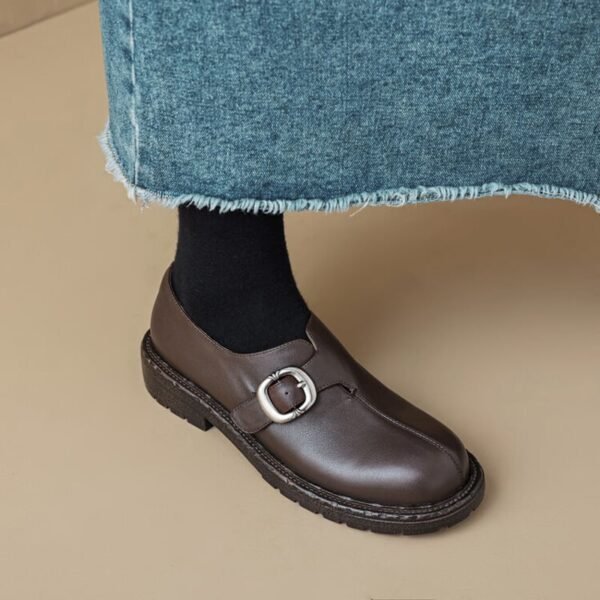 CHIKO Echidna Round Toe Block Heels Oxfords Shoes