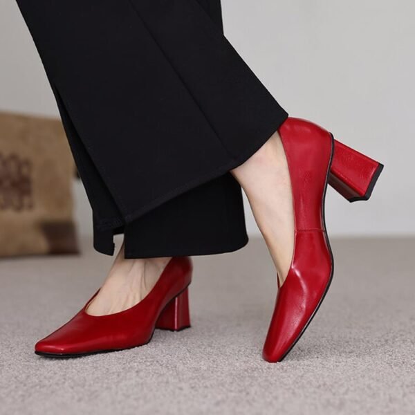 CHIKO Astarte Square Toe Block Heels Pumps Shoes - Image 2