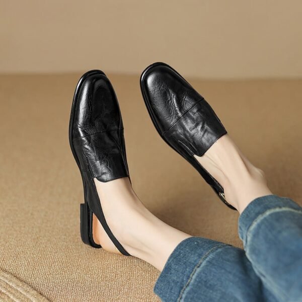 CHIKO Alvina Round Toe Block Heels Slingback Shoes
