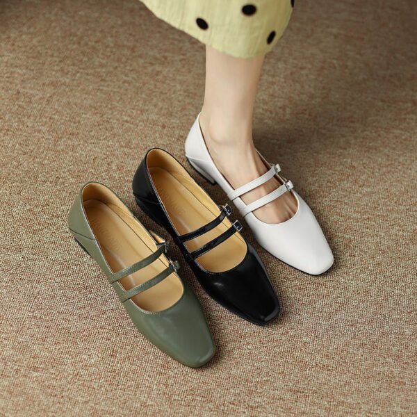 CHIKO Onfalia Square Toe Block Heels Mary Jane Shoes
