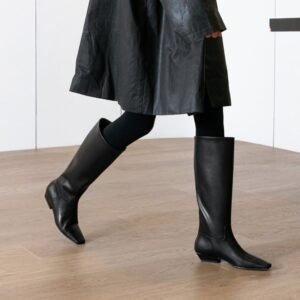 CHIKO Ife Pointy Toe Block Heels Knee High Boots