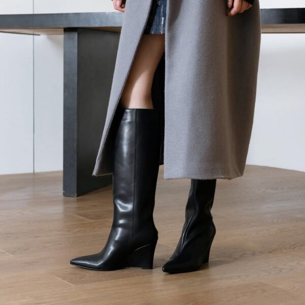 CHIKO Khepri Pointy Toe Wedge Knee High Boots - Image 2