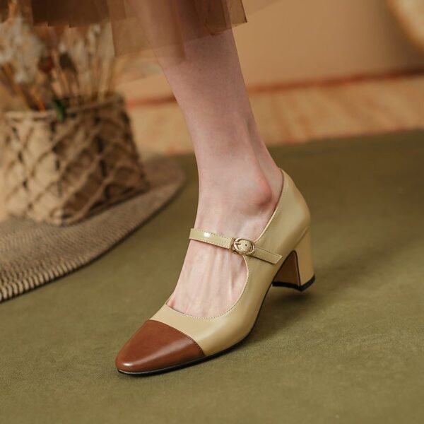 CHIKO Hathor Pointy Toe Block Heels Mary Jane Shoes