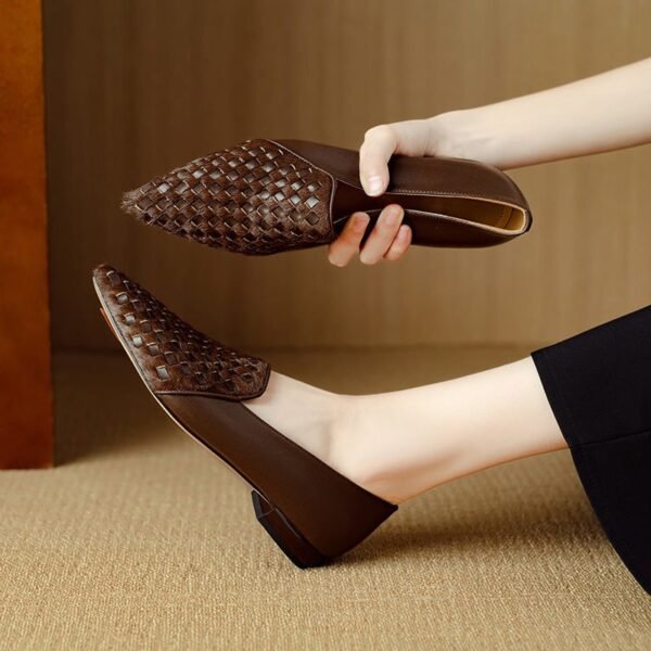 CHIKO Annissa Pointy Toe Block Heels Loafers Shoes