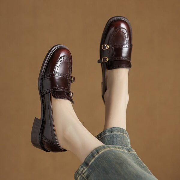 CHIKO Aafje Round Toe Block Heels Loafers Shoes
