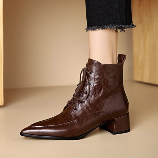 CHIKO Adela Pointy Toe Block Heels Ankle Boots