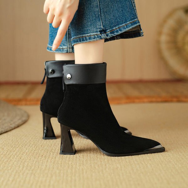CHIKO Adelina Pointy Toe Chunky Heels Ankle Boots - Image 2