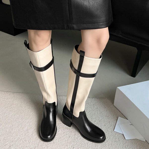 CHIKO Adelle Round Toe Block Heels Knee High Boots - Image 2