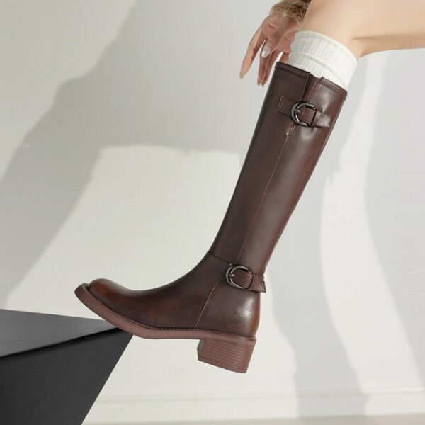 CHIKO Adelphie Square Toe Block Heels Knee High Boots