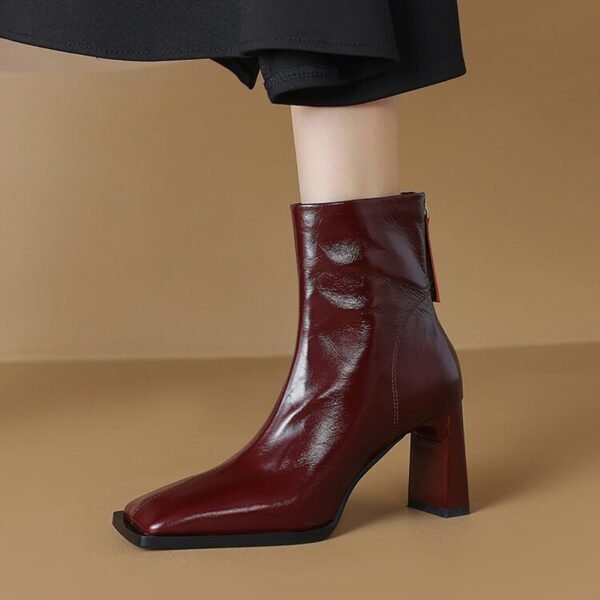 CHIKO Adeola Square Toe Chunky Heels Ankle Boots