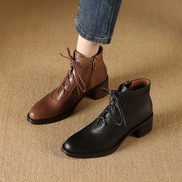 CHIKO Adica Round Toe Block Heels Ankle Boots