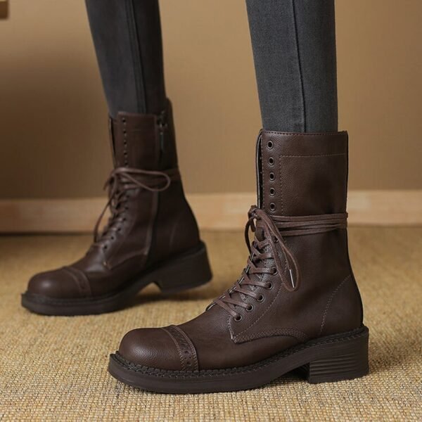 CHIKO Adila Round Toe Block Heels Ankle Boots - Image 2