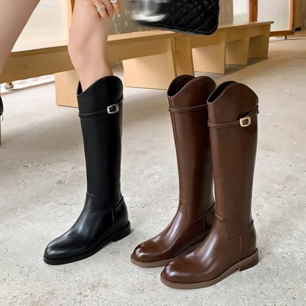 CHIKO Adalet Round Toe Block Heels Knee High Boots