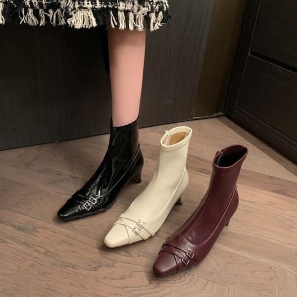 CHIKO Acotas Pointy Toe Kitten Heels Ankle Boots