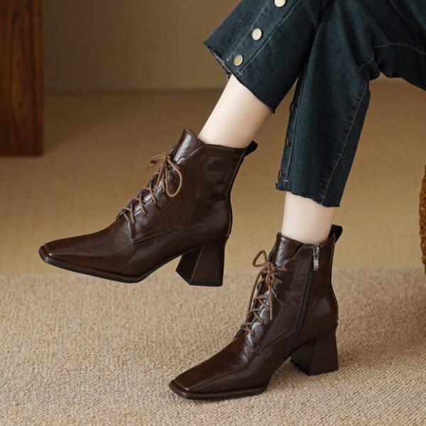 CHIKO Abey Square Toe Block Heels Ankle Boots