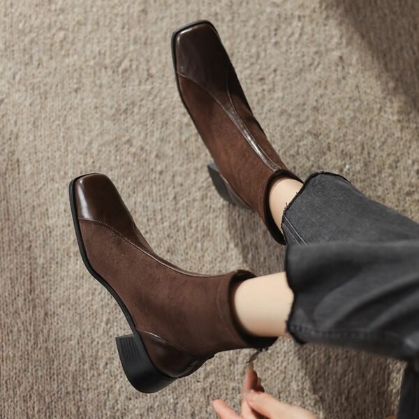 CHIKO Acevedo Square Toe Block Heels Ankle Boots
