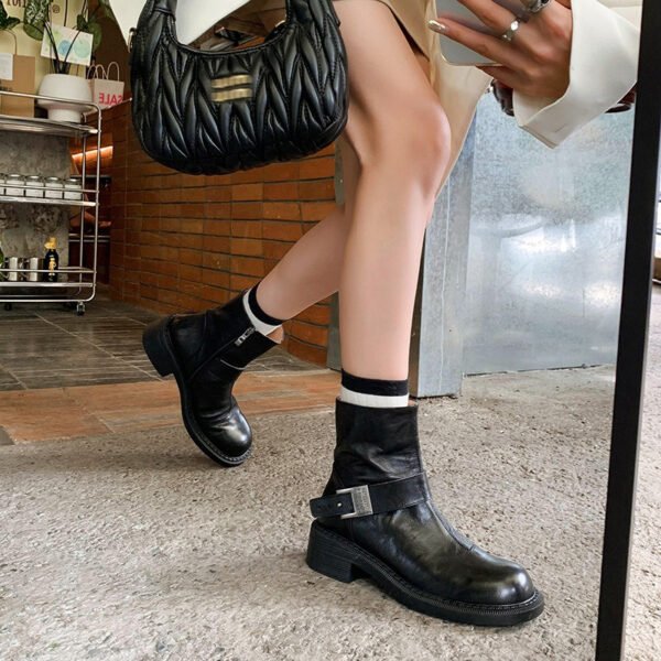 CHIKO Adah Round Toe Block Heels Ankle Boots - Image 2