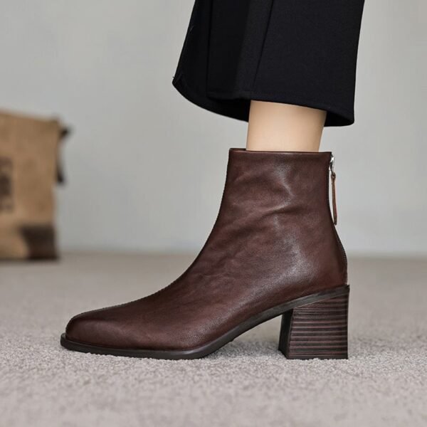 CHIKO Accalia Square Toe Block Heels Ankle Boots