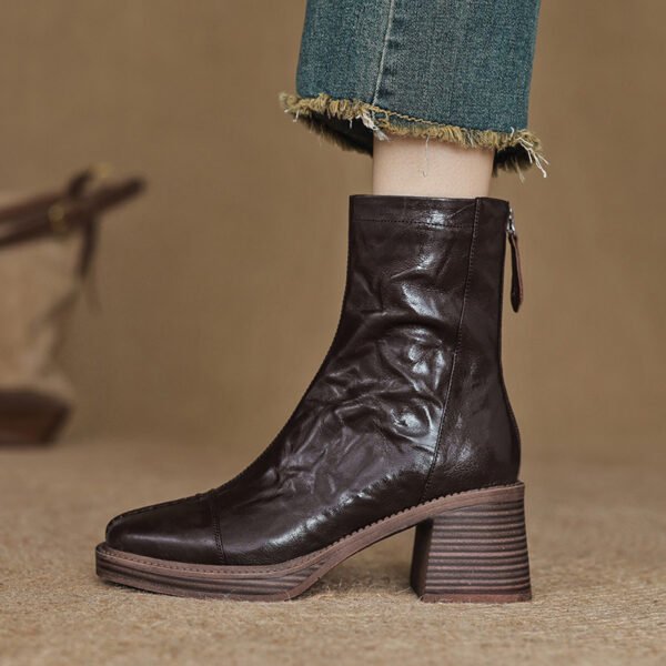CHIKO Acadia Square Toe Block Heels Ankle Boots - Image 2