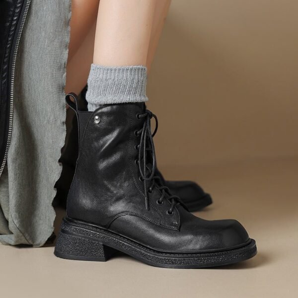 CHIKO Acasia Round Toe Block Heels Ankle Boots - Image 2