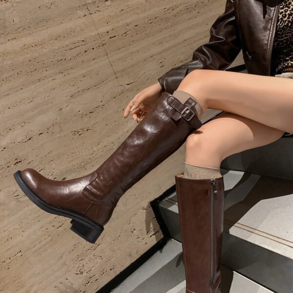 CHIKO Accorsa Round Toe Block Heels Knee High Boots - Image 2
