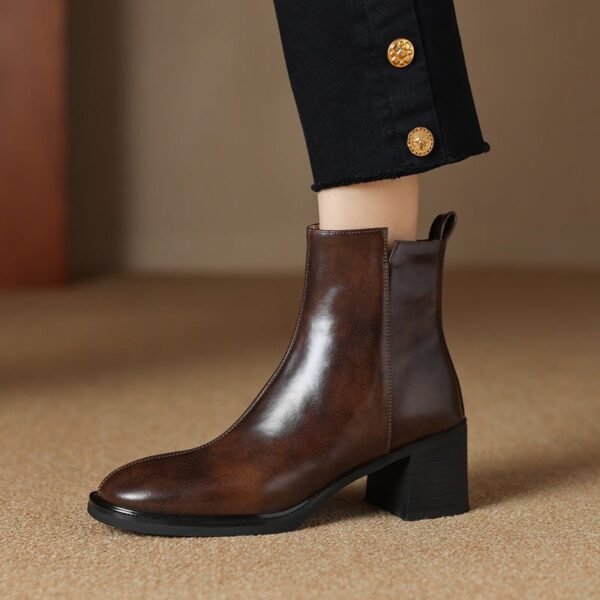 CHIKO Abiba Round Toe Block Heels Ankle Boots