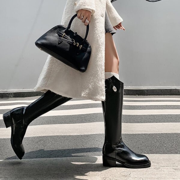 CHIKO Abital Round Toe Block Heels Knee High Boots - Image 2