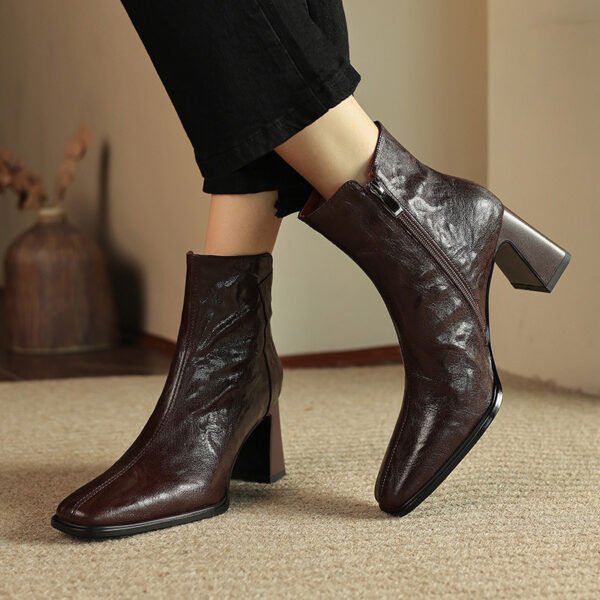 CHIKO Achelle Square Toe Chunky Heels Ankle Boots - Image 2