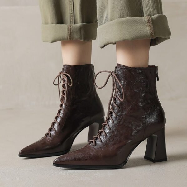 CHIKO Aethwy Pointy Toe Chunky Heels Ankle Boots
