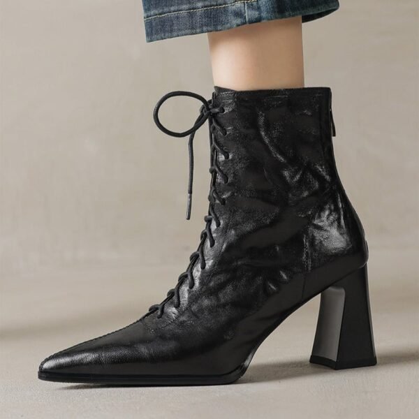 CHIKO Aethwy Pointy Toe Chunky Heels Ankle Boots - Image 2