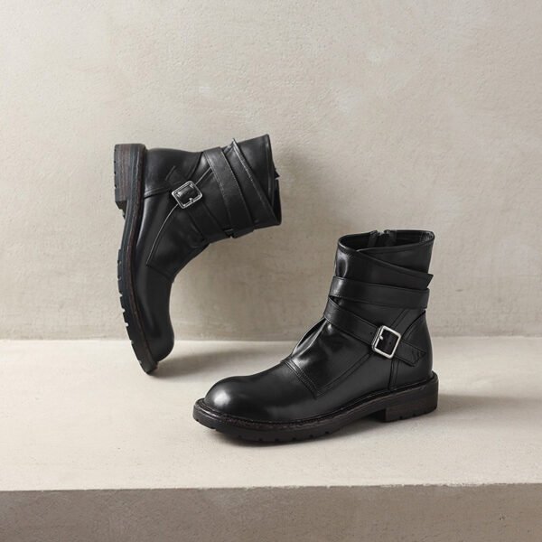 CHIKO Afanen Round Toe Block Heels Ankle Boots - Image 2
